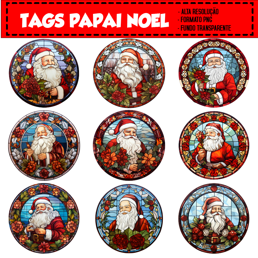 KIT DIGITAL TAGS PAPAI NOEL PNG