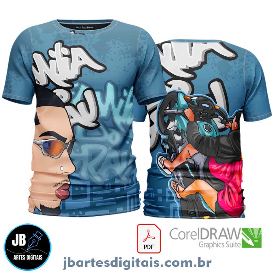 Arte camiseta Quebrada Sublimação Total (MODELO 08)