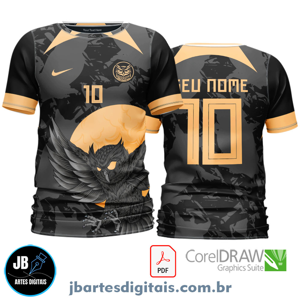 Arte camiseta Interclasse Sublimação Total (CORUJA LUA)