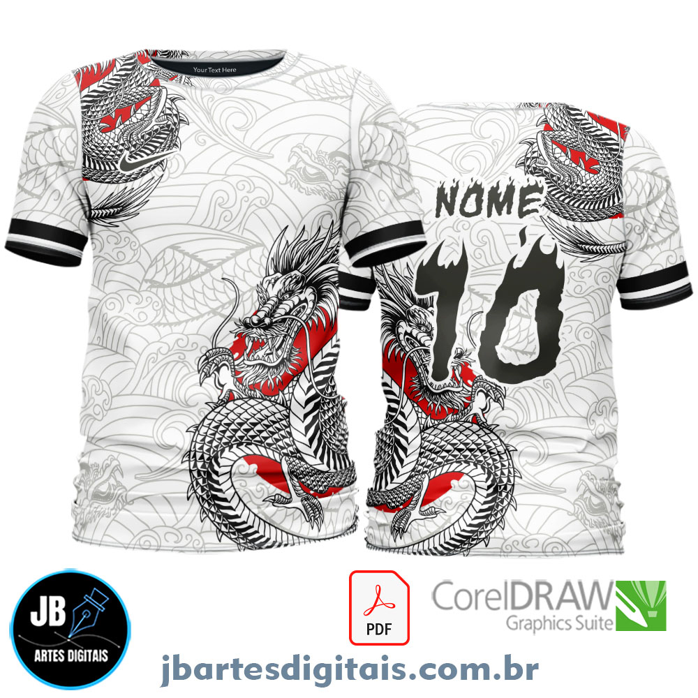 Arte camiseta Interclasse Sublimação Total (DRAGÃO JAPONÊS)