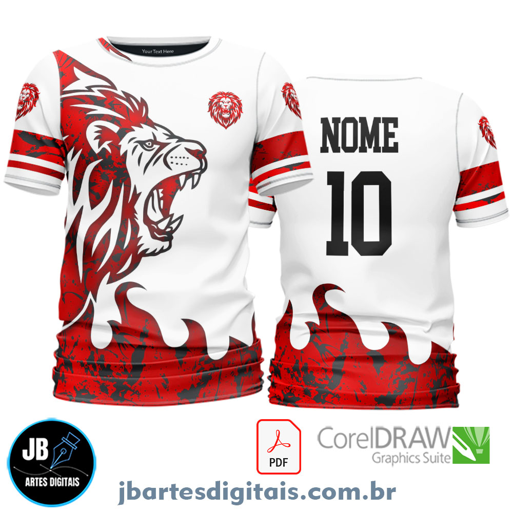 Arte camiseta Interclasse Sublimação Total (LEAO REI VERMELHO)