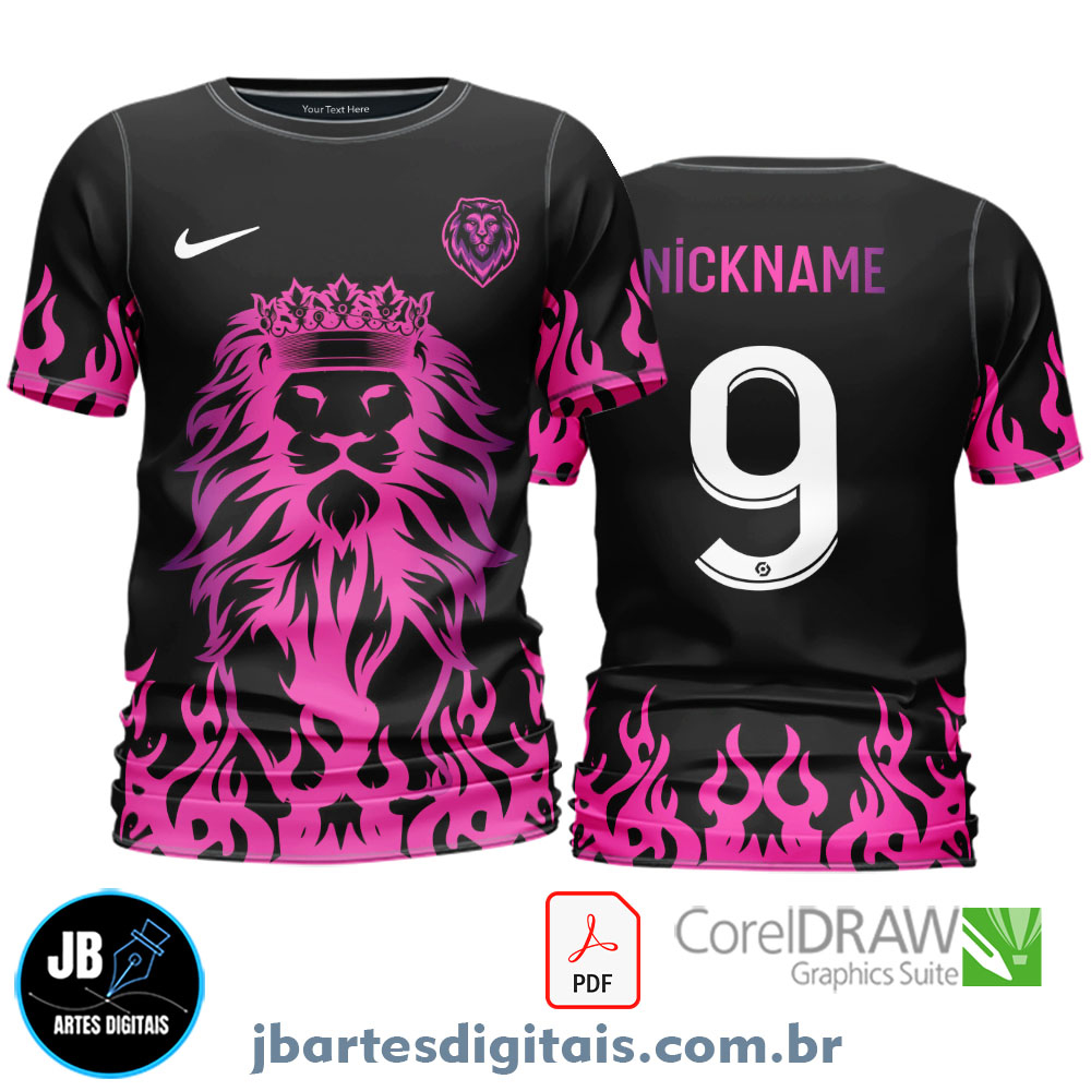 Arte camiseta Interclasse Sublimação Total (LEAO ROSA)