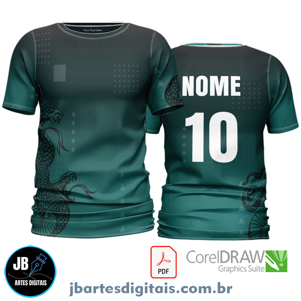 Arte camiseta Interclasse Sublimação Total (SERPENTE VERDE)