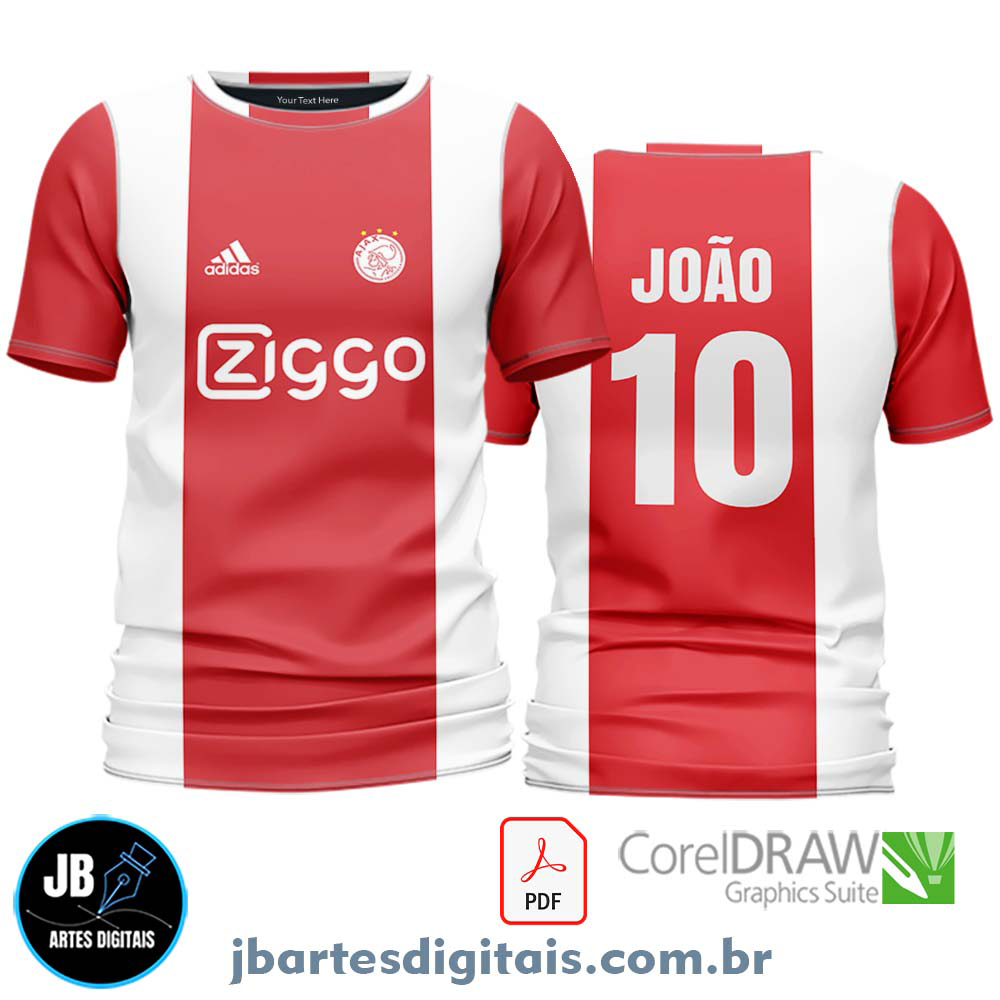 Arte camiseta Futebol Sublimação Total (AJAX 22-23)