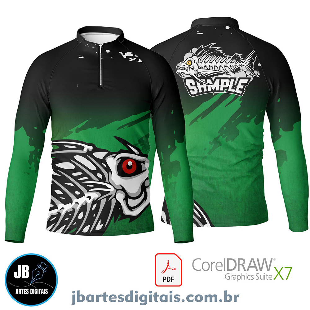 Arte camiseta pesca esportiva (MODELO 02)