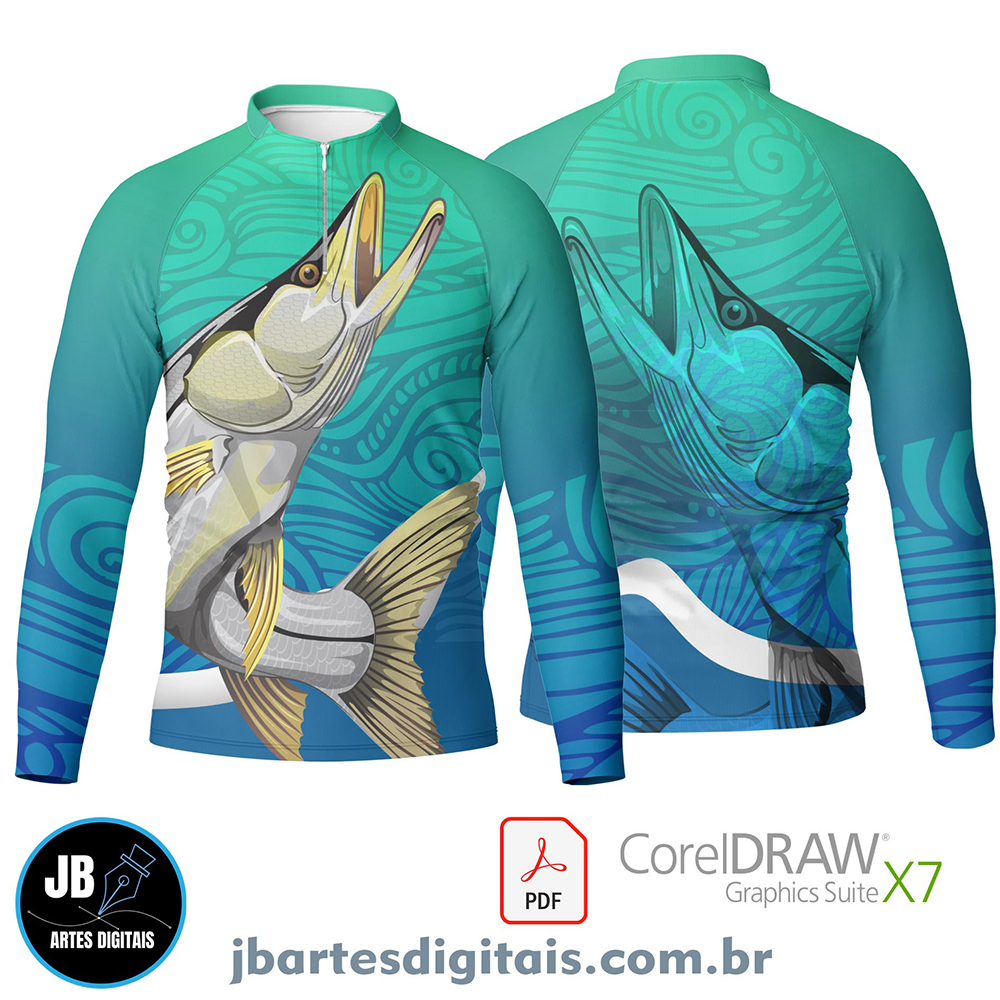 Arte camiseta pesca esportiva (MODELO 10)