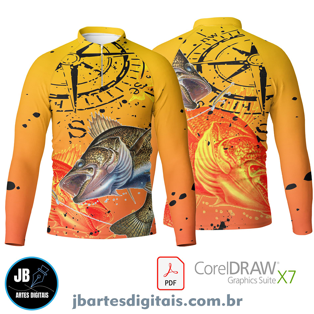 Arte camiseta pesca esportiva (MODELO 11)