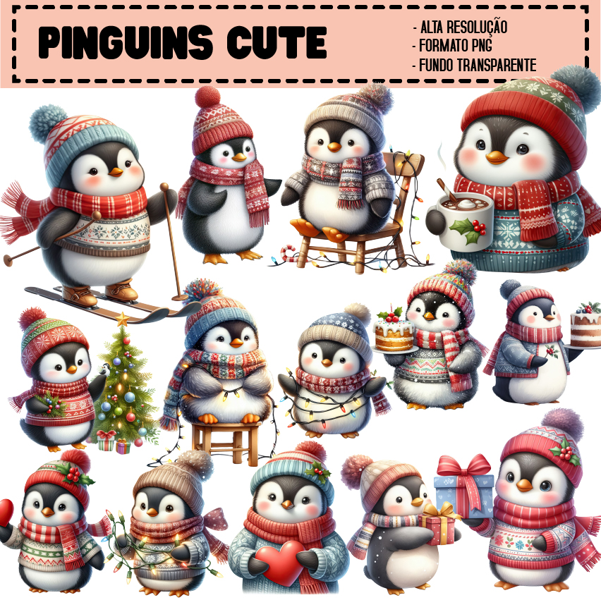 KIT DIGITAL PINGUINS CUTE