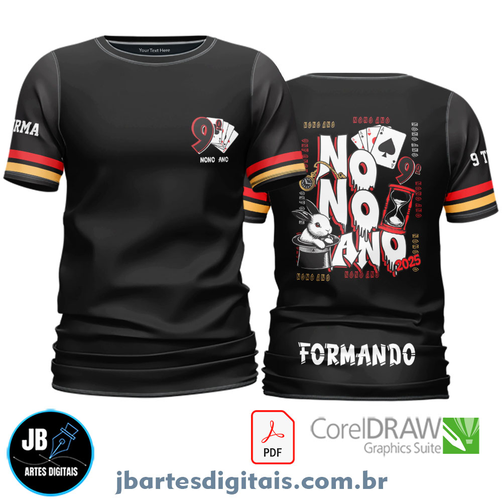 Arte camiseta Nono Ano (COELHO NA CARTOLA)