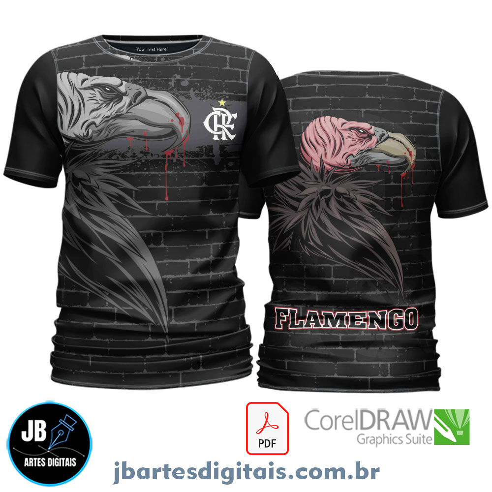 Arte camiseta Futebol Sublimação Total (FLAMENGO CONCEPT URUBU)