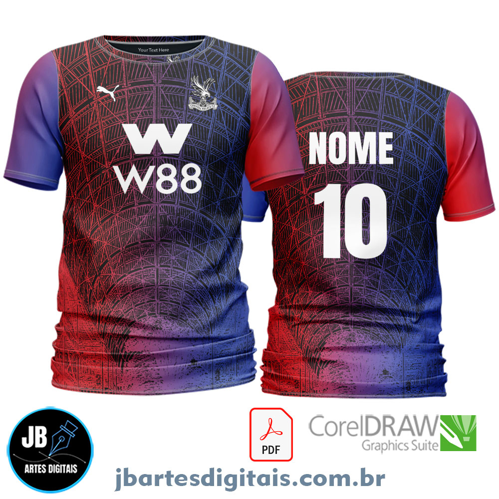 Arte camiseta Futebol Sublimação Total (CRYSTAL PALACE CONCEPT)