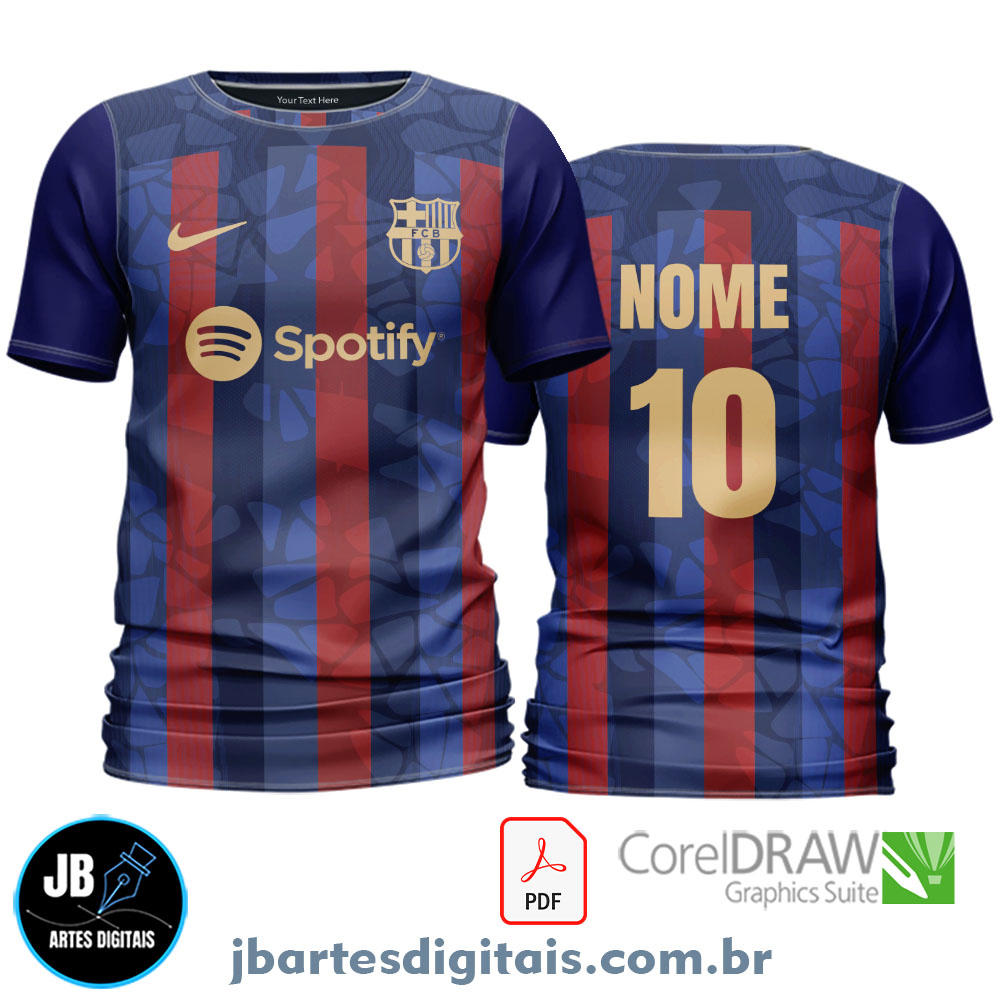 Arte camiseta Futebol Sublimação Total (BARCELONA FC NIKE)