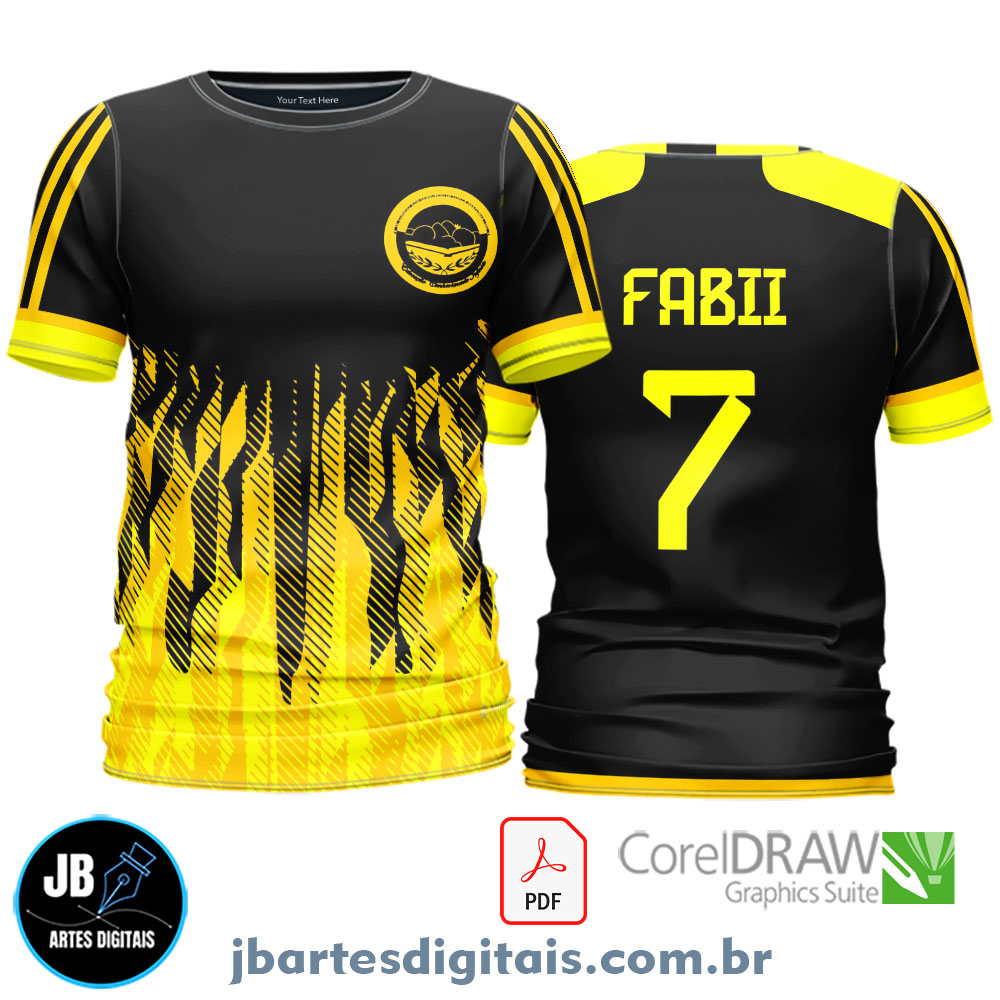 Arte camiseta Futebol Sublimação Total (ARGENTINA YELLOW)