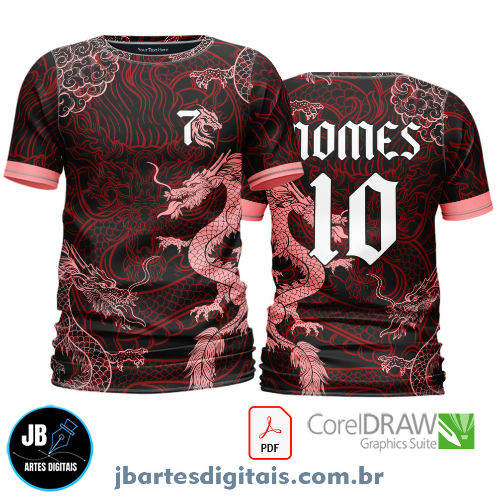 Arte camiseta Interclasse Sublimação Total (DRAGAO RED)