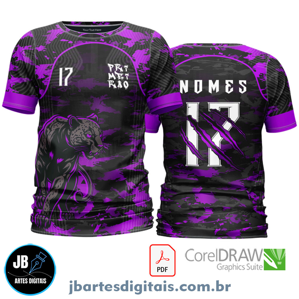 Arte camiseta Interclasse Sublimação Total (PANTERA ROXO)