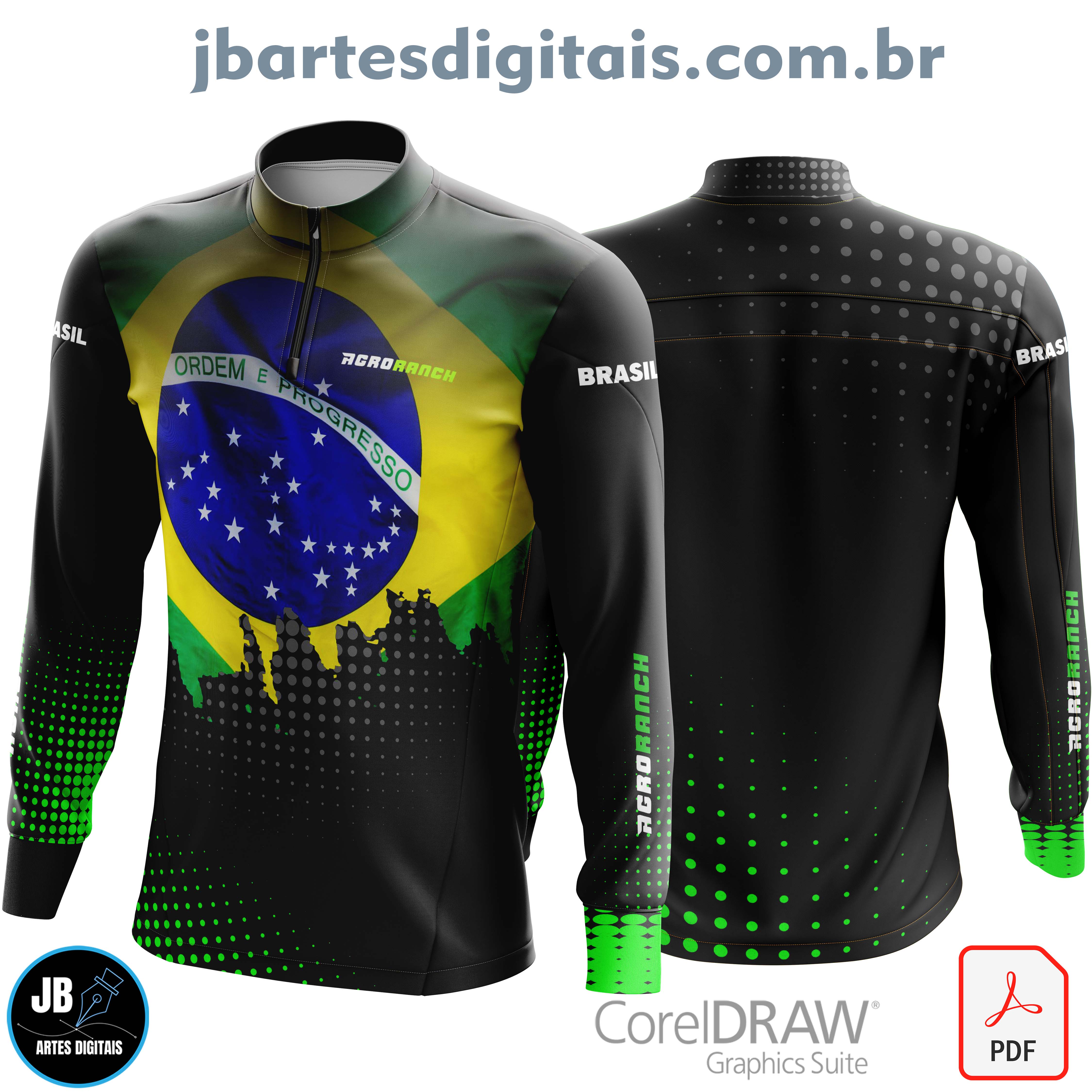 Arte Camiseta Sublimação Total Bandeira (BRASIL BANDEIRA)