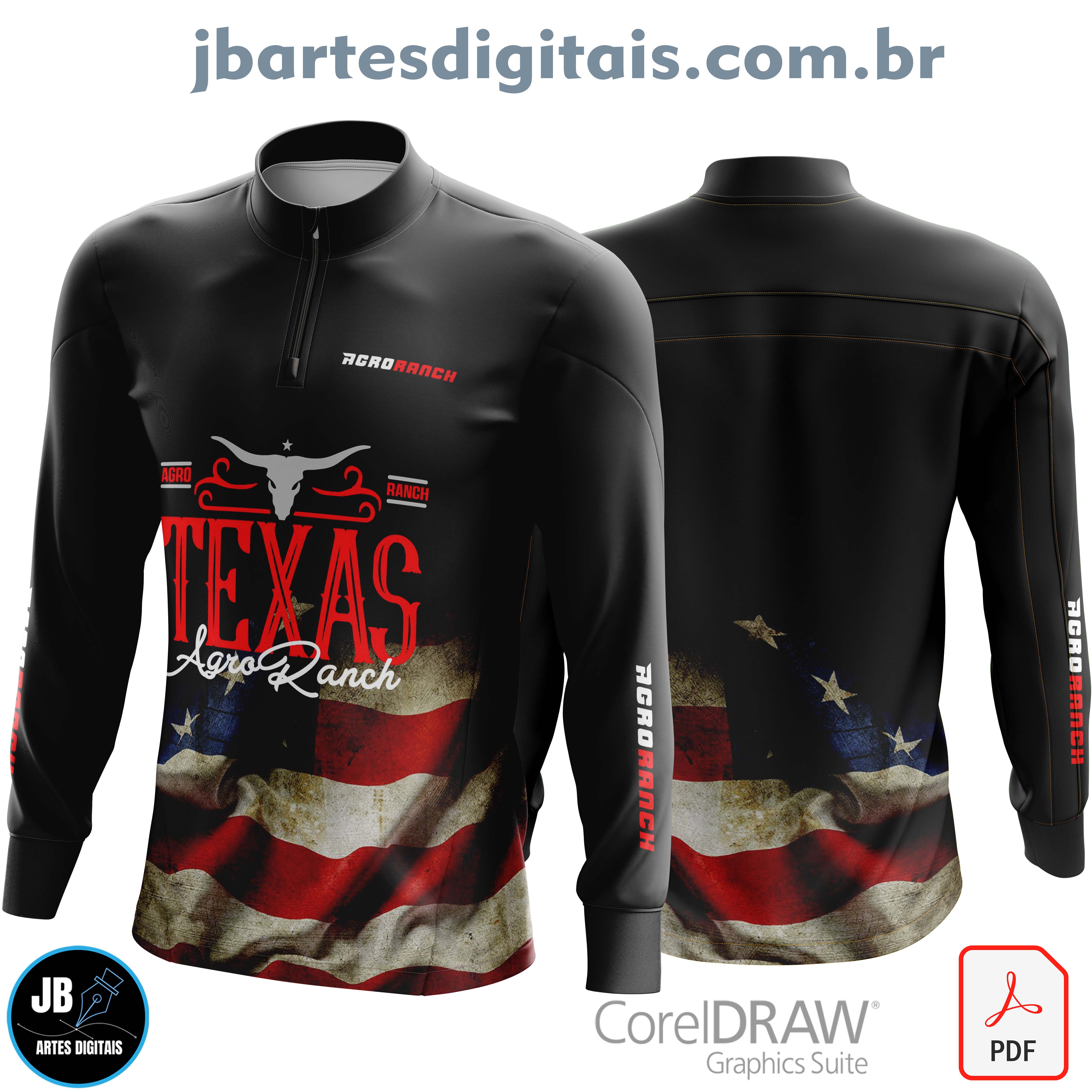 Arte Camiseta Sublimação Total Bandeira (EUA PRETA)