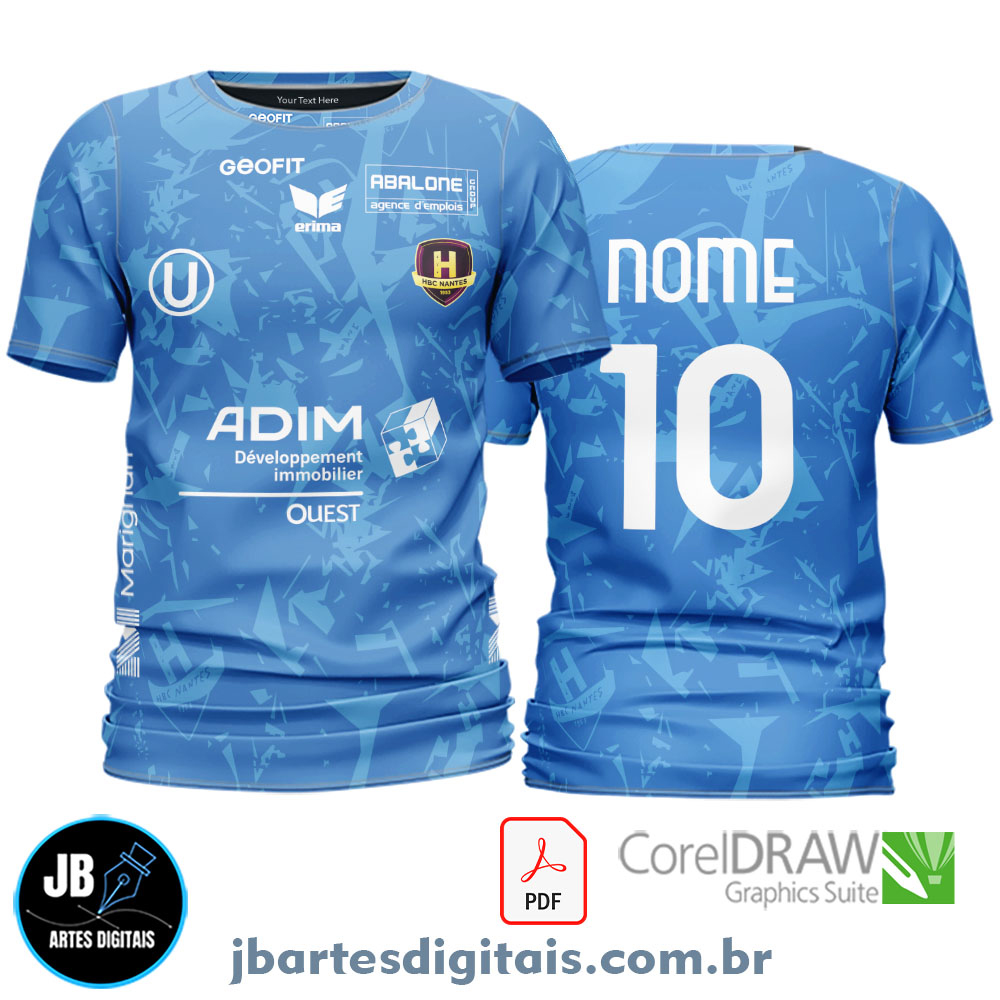 Arte camiseta Futebol Sublimação Total (NANTES CONCEPT AZUL)