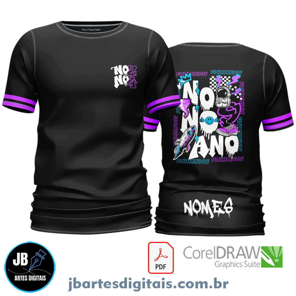 Arte camiseta Nono Ano (NONO FOGUETE SAPATO)