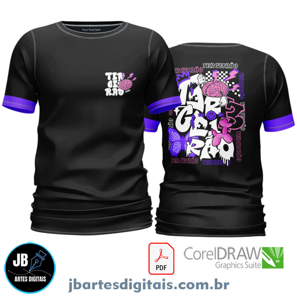 Arte camiseta TERCEIRAO BORBOLETA