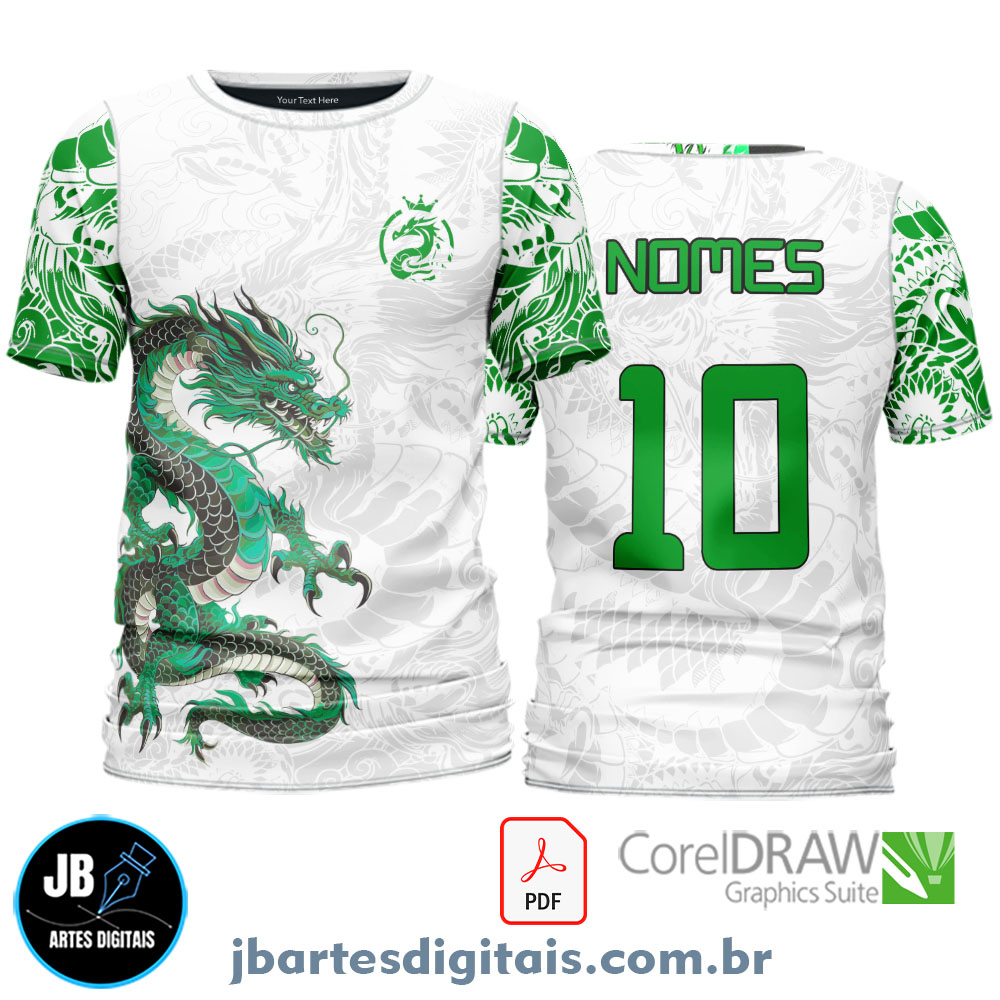 Arte camiseta Interclasse Sublimação Total (Patter - Dragão chinês Verde 24)