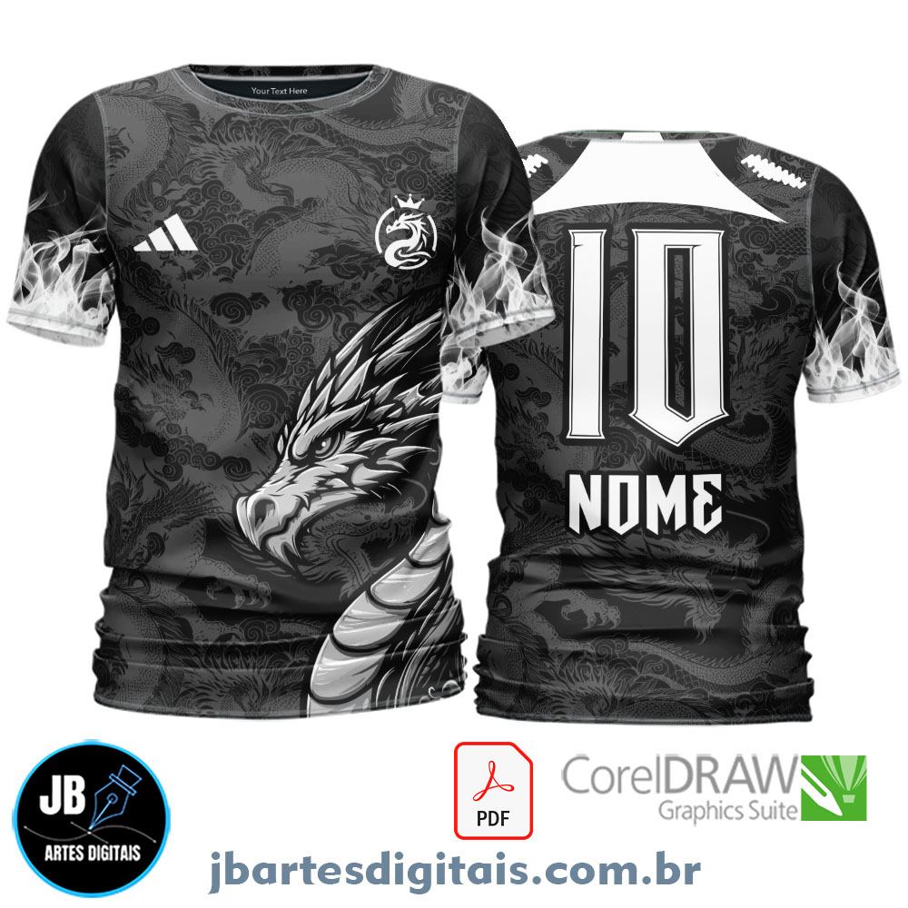 Arte camiseta Interclasse Sublimação Total (patter dragao cinza)