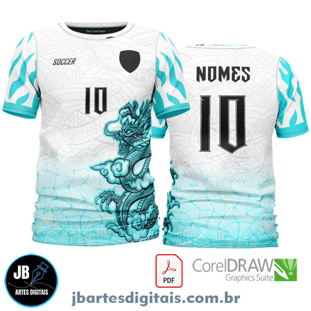 Arte camiseta Interclasse Sublimação Total (Patter - Dragão Nuvens gren 24)