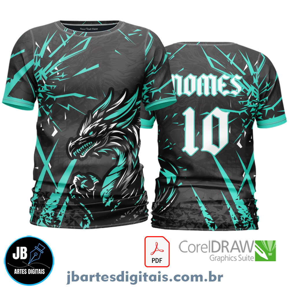 Arte camiseta Interclasse Sublimação Total (dragon blue novo)