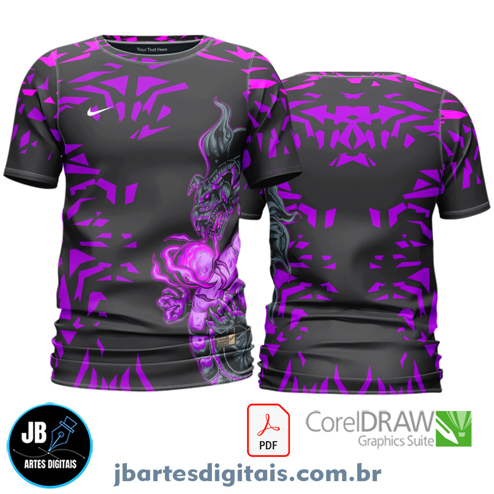 Arte camiseta Interclasse Sublimação Total (DRAGAO ROXO)