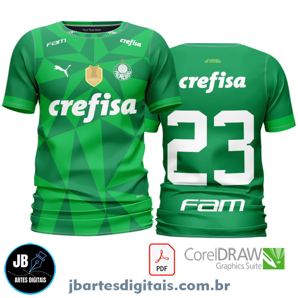 Arte camiseta Futebol Sublimação Total (PALMEIRAS 2023)