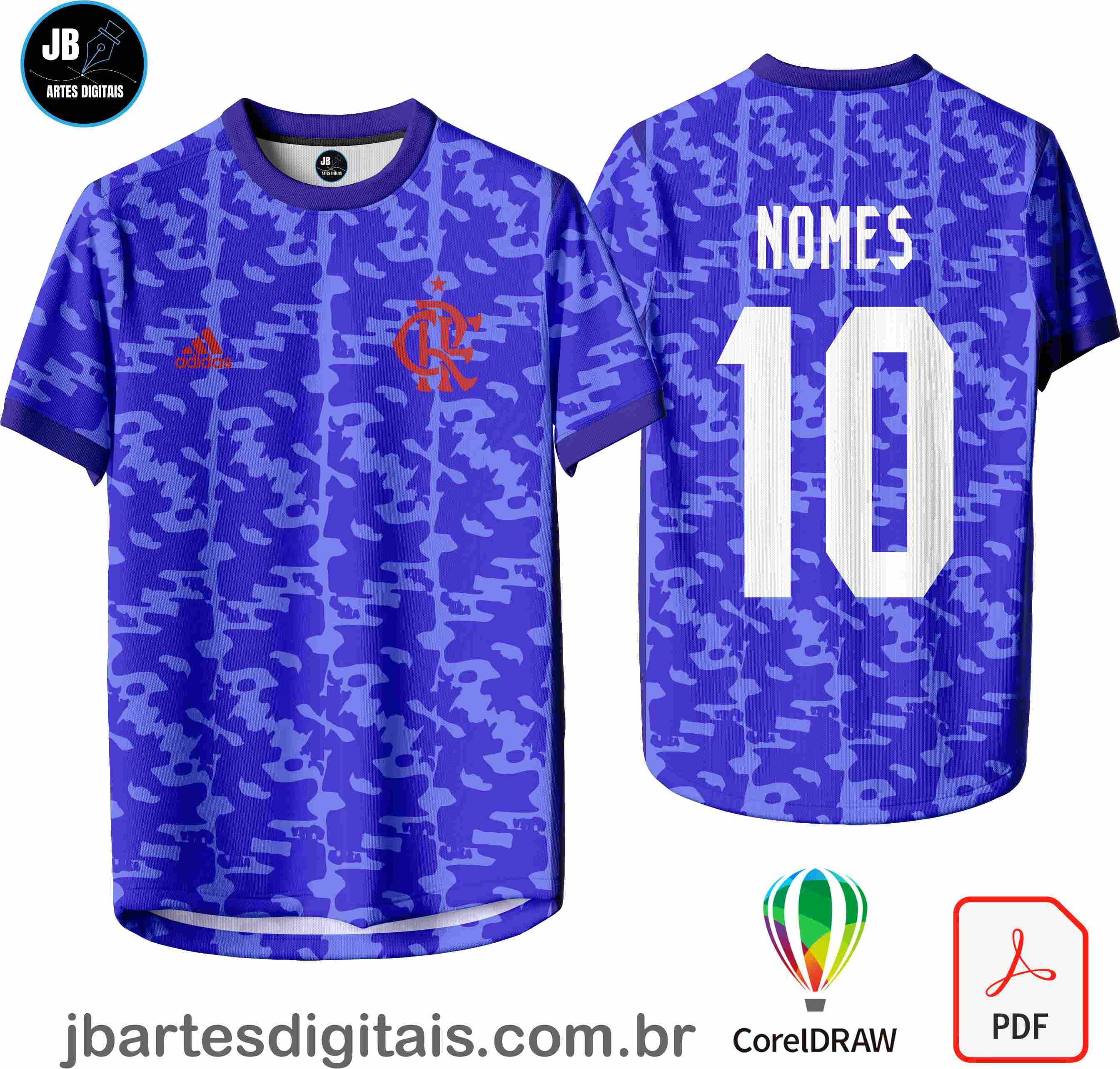 Arte camiseta Futebol Sublimação Total (FLAMENGO - CAMISA 015)