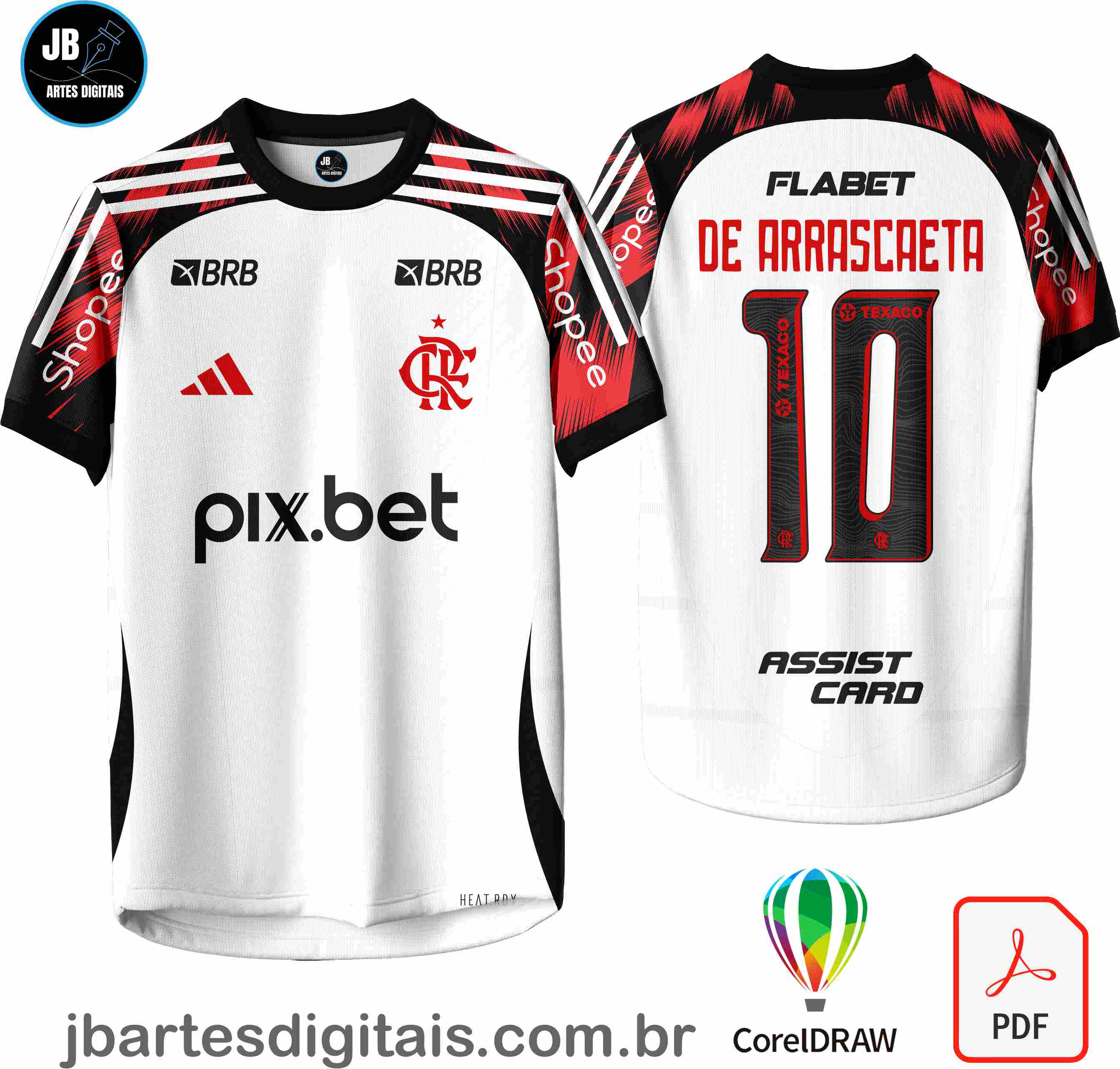 Arte camiseta Futebol Sublimação Total (Flamengo Reserva 2025-26)