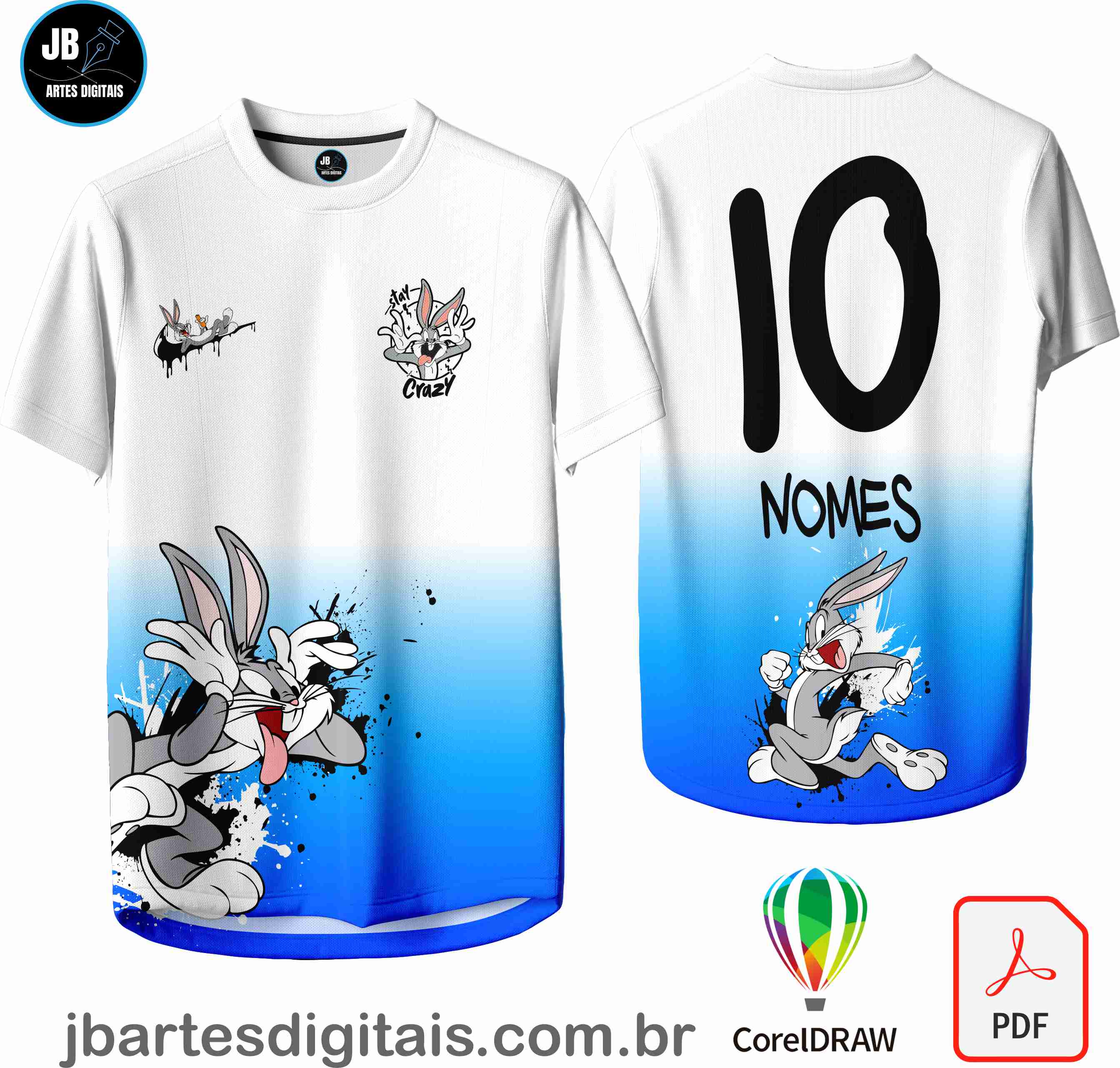 Arte camiseta Interclasse Sublimação Total (PERNA LONGA DEGRADE AZUL )