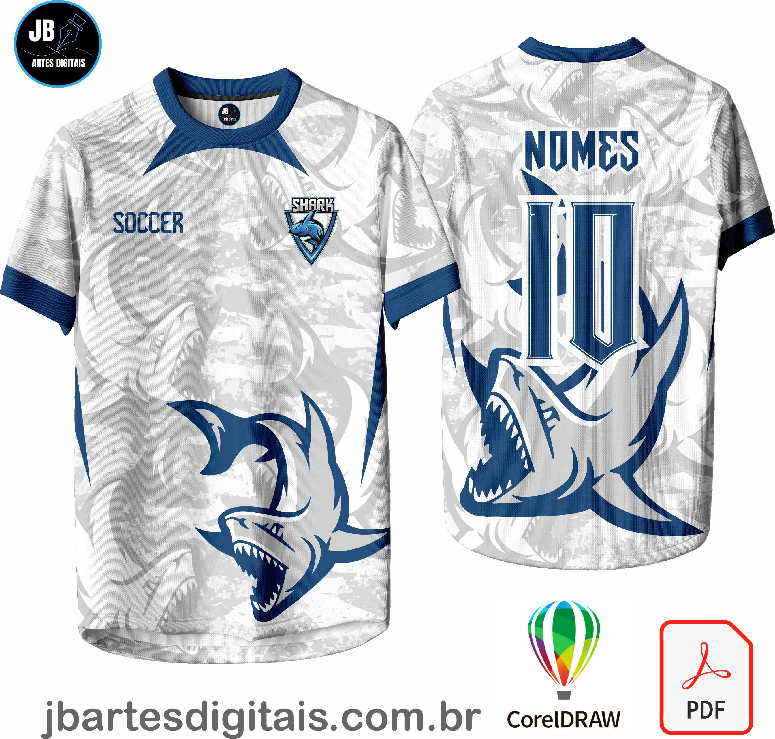 Arte camiseta Interclasse Sublimação Total (TUBARÃO AZUL CONCEPT)