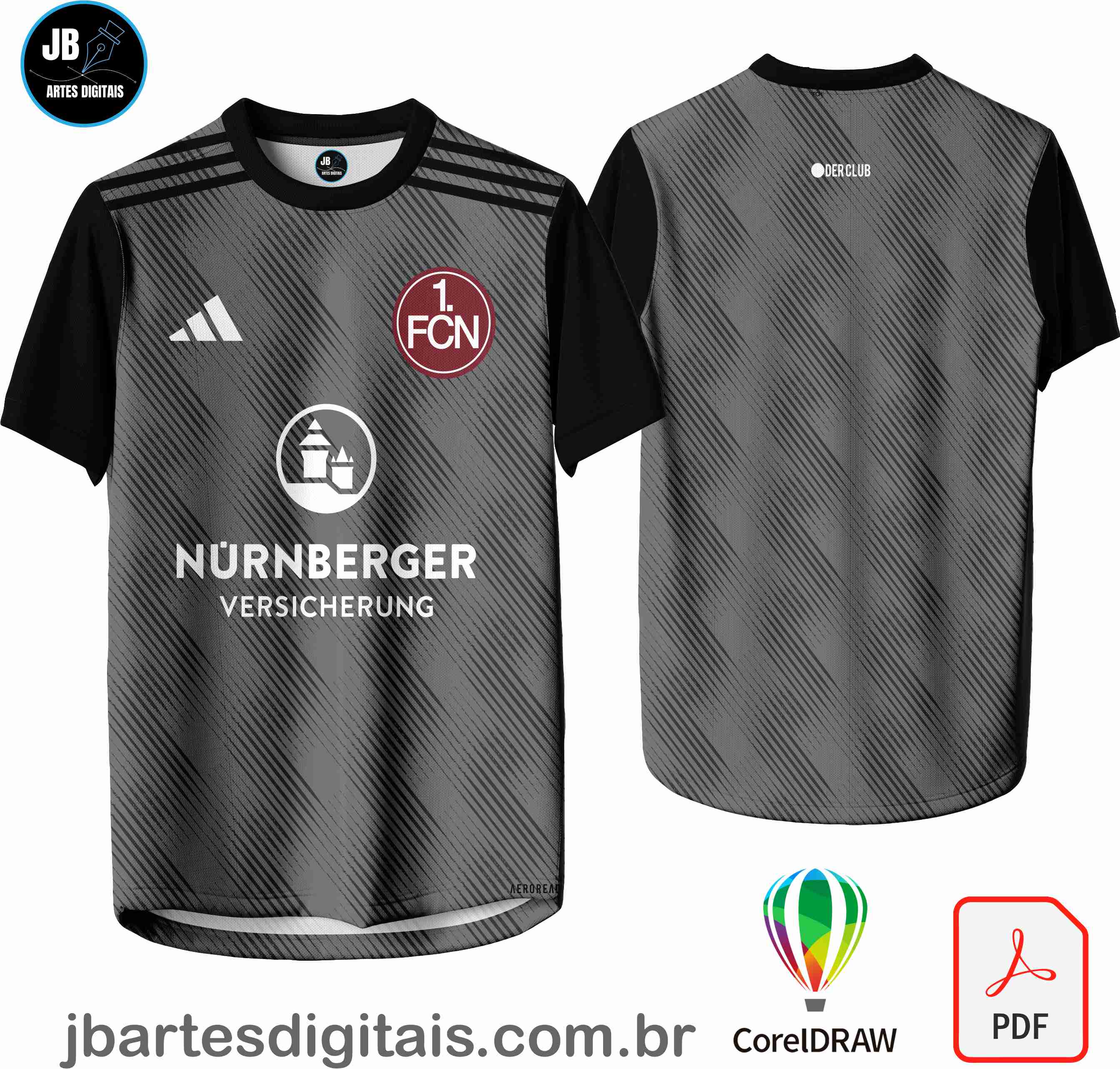 Arte camiseta Futebol Sublimação Total (1. FC Nürnberg Alternativa 2024-2025)