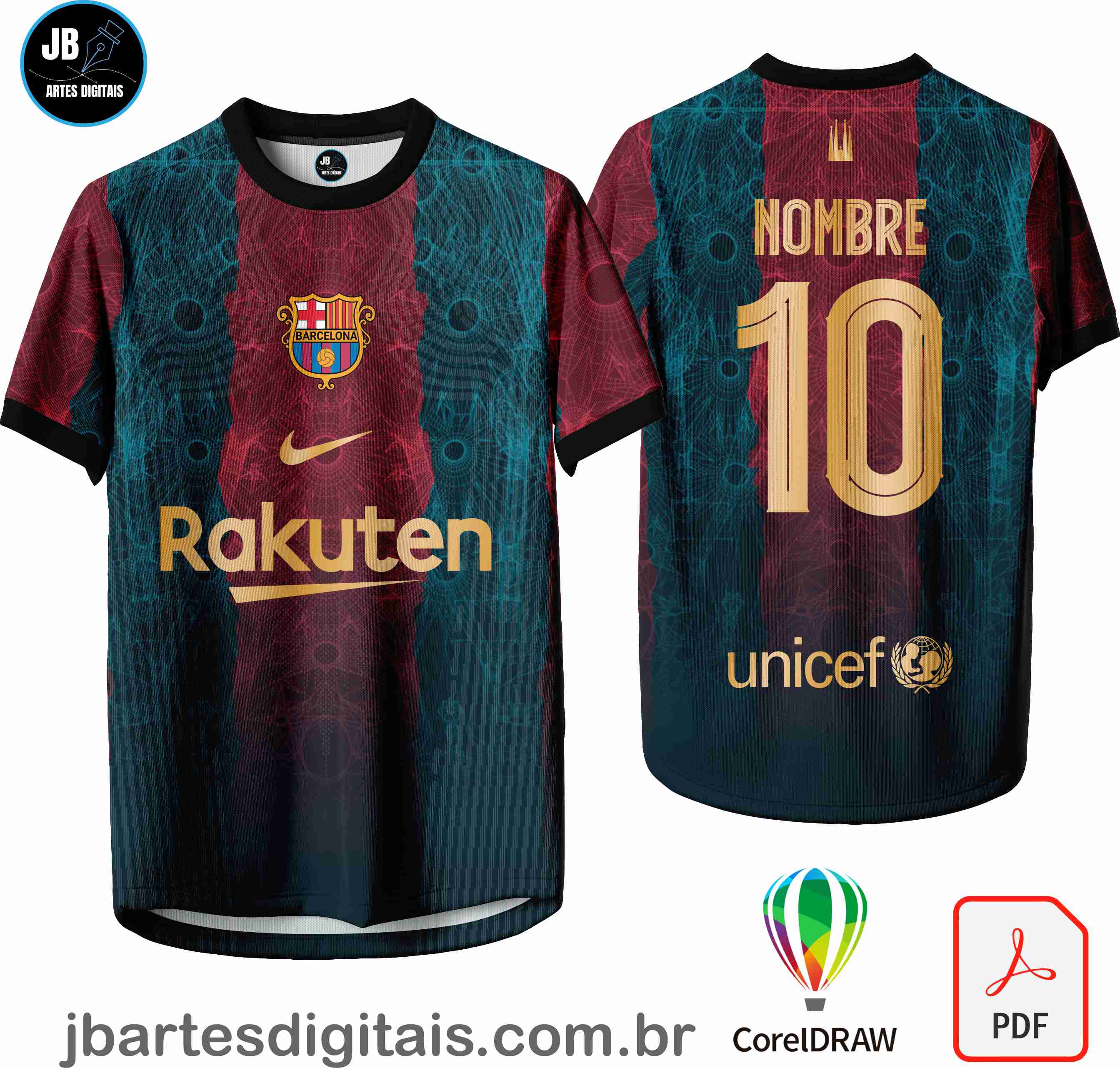 Arte camiseta Futebol Sublimação Total (Camiseta Barcelona Homenaje Gaudí 2021)
