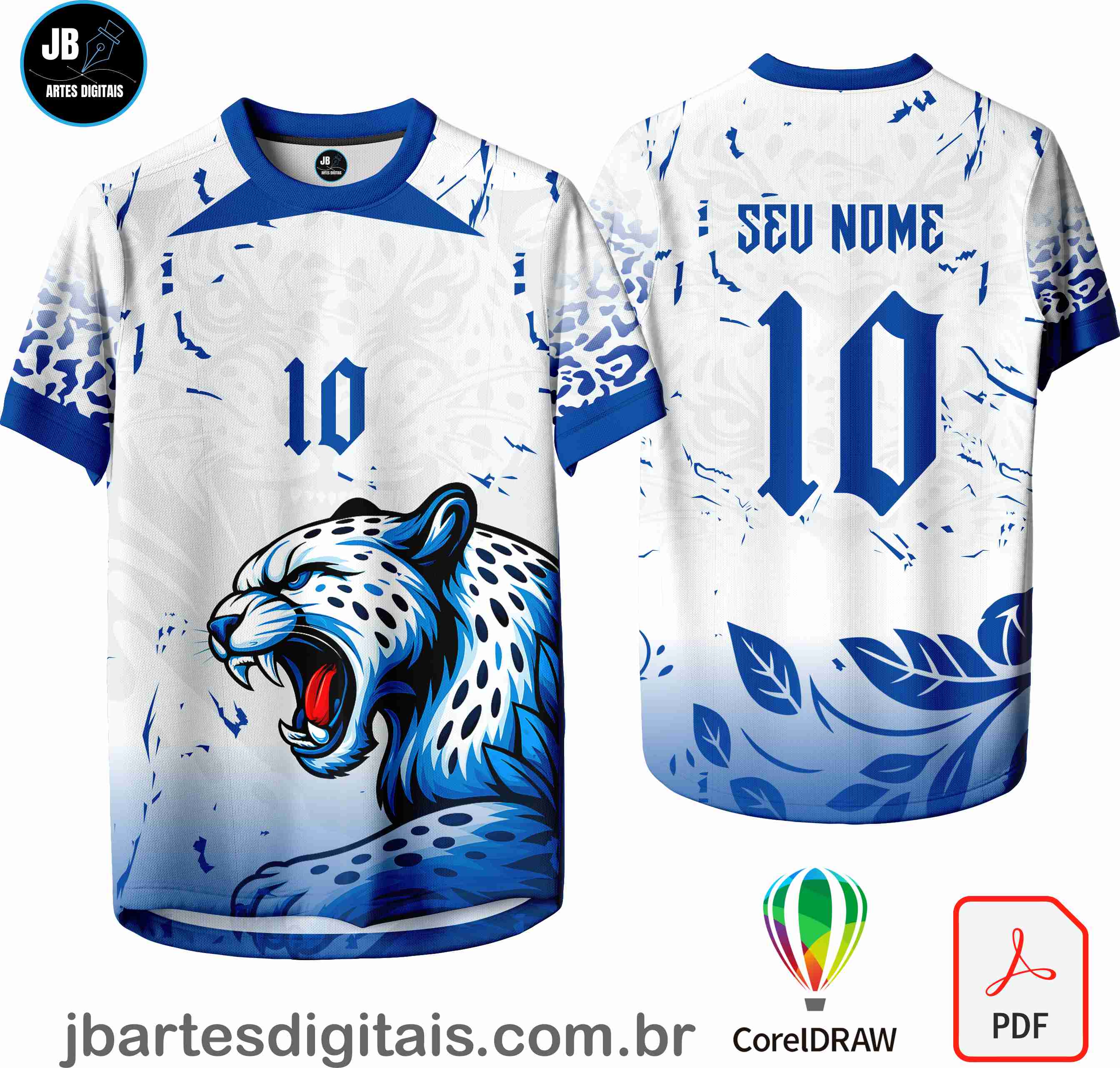 Arte camiseta Interclasse Sublimação Total (INTERCLASSE JAGUAR AZUL)