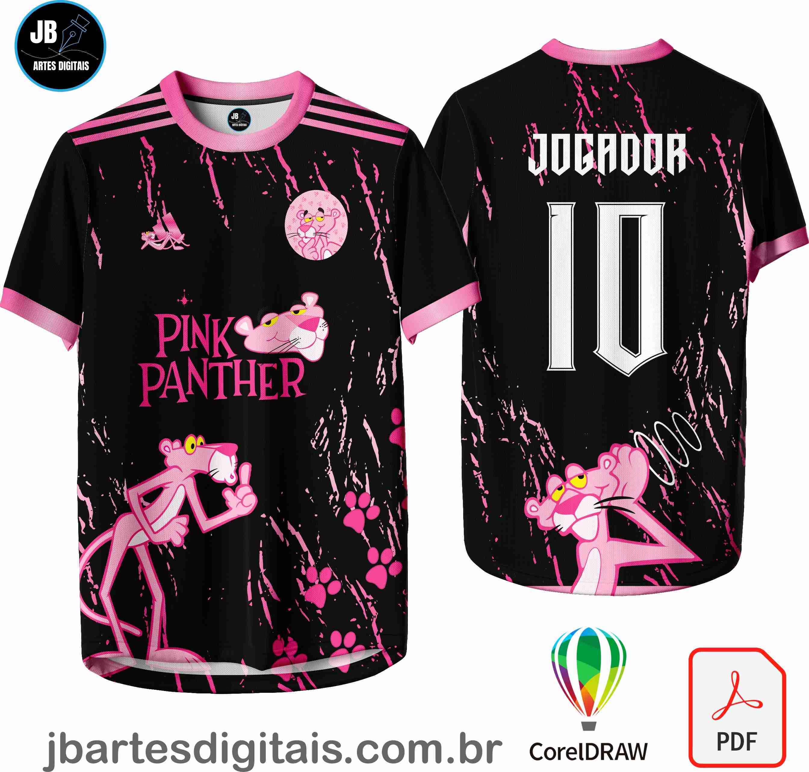 Arte camiseta Interclasse Sublimação Total (PANTERA COR DE ROSA INTERCLASSE 120)
