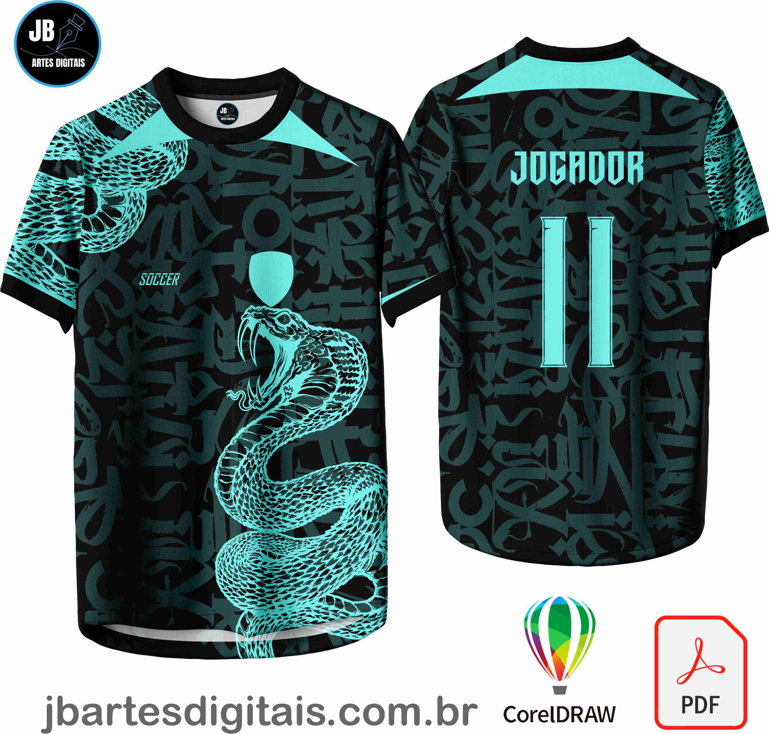 Arte camiseta Interclasse Sublimação Total (camisa cobra fundo decorado)