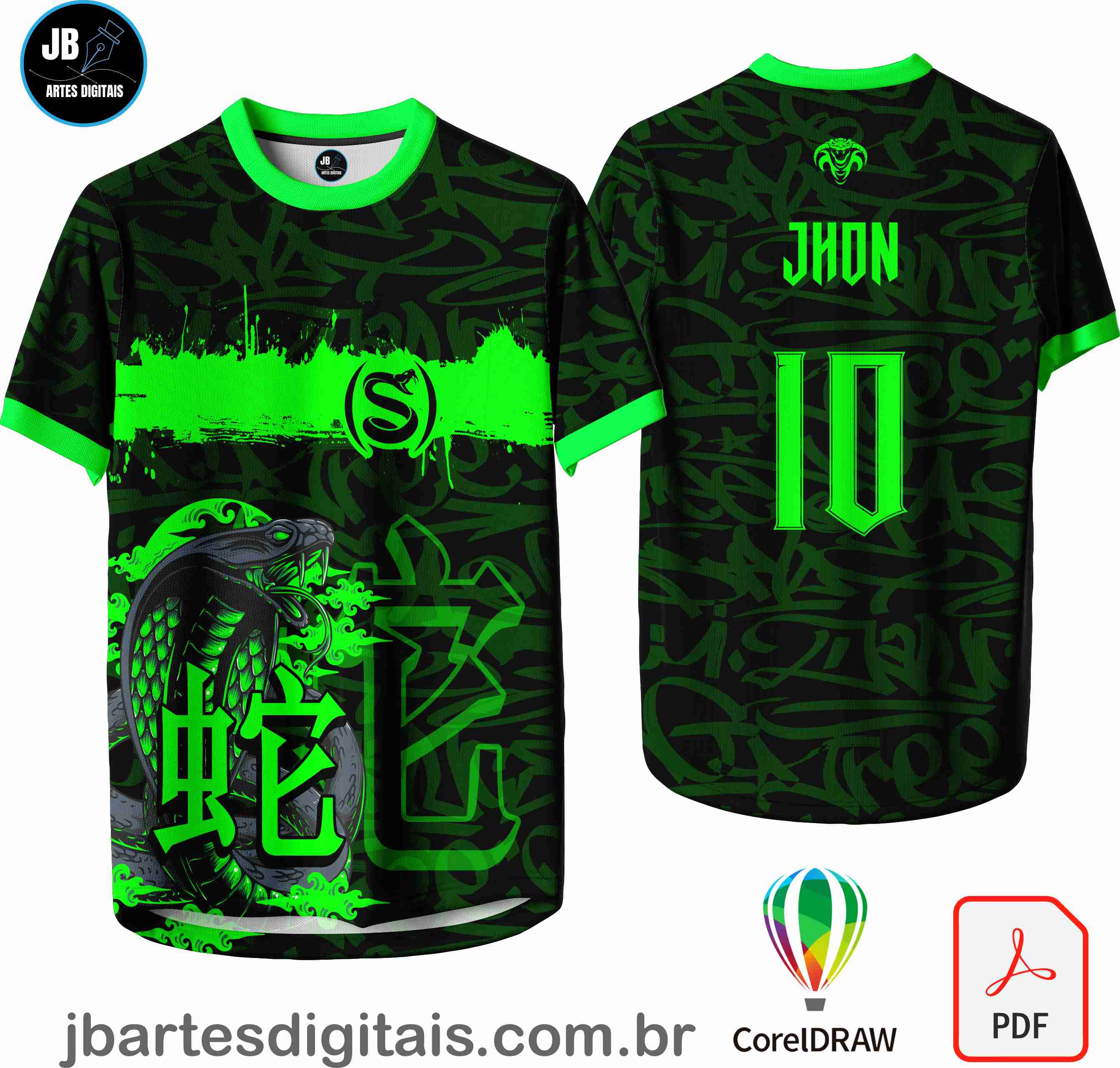 Arte camiseta Interclasse Sublimação Total (Patter - Cobra Verde 24)