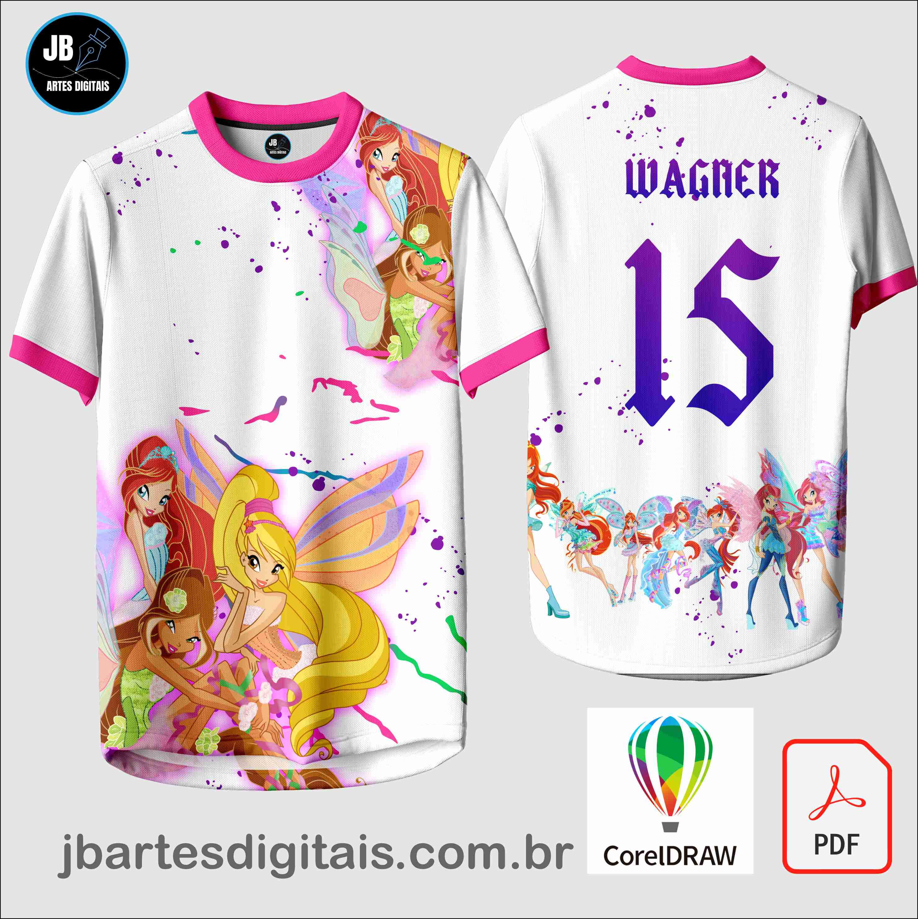 Arte camiseta Interclasse Sublimação Total (INTERCLASSE FADINHAS)