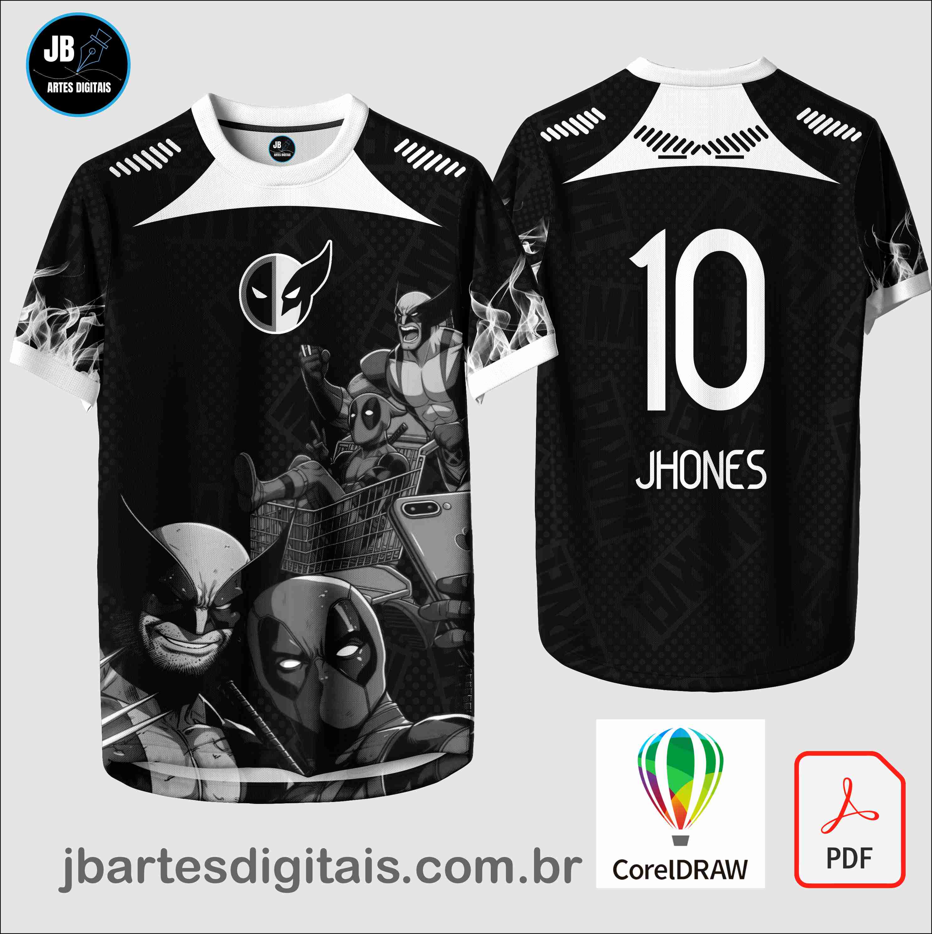 Arte camiseta Interclasse Sublimação Total (Patter - Deadpool e Wolverine 24)