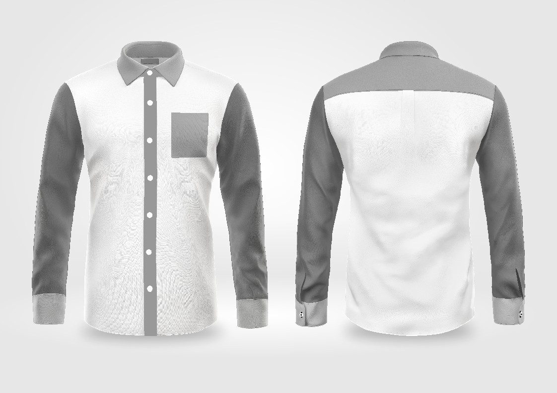 MOCKUP EDITÁVEL FORMATO COREL DRAW (FRENTE E VERSO - Camisa Social Manga Longa)