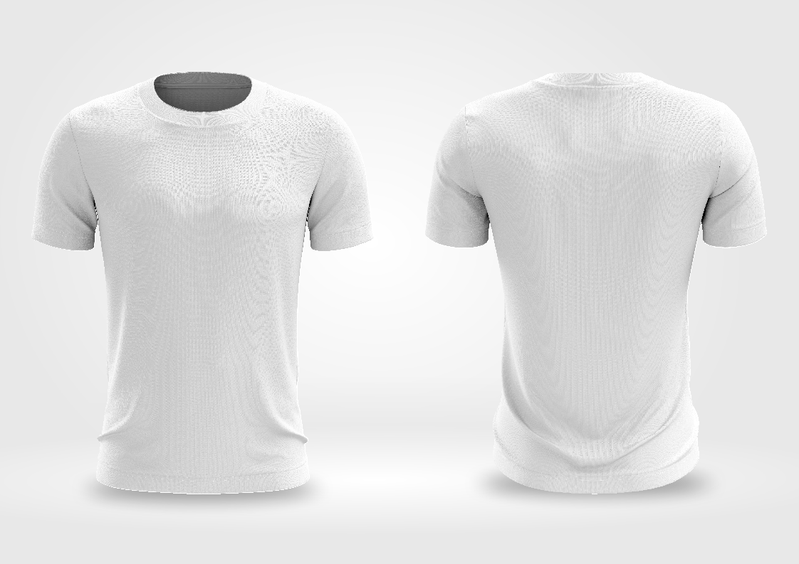 MOCKUP EDITÁVEL FORMATO COREL DRAW (FRENTE E VERSO - Camisa Masculina Gola Redonda I)