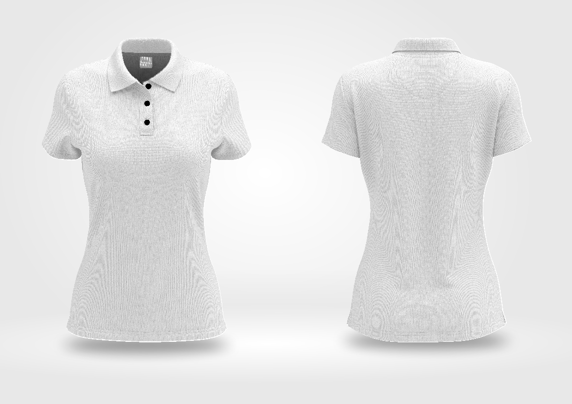 MOCKUP EDITÁVEL FORMATO COREL DRAW (FRENTE E VERSO - Camisa Gola Polo Feminina )