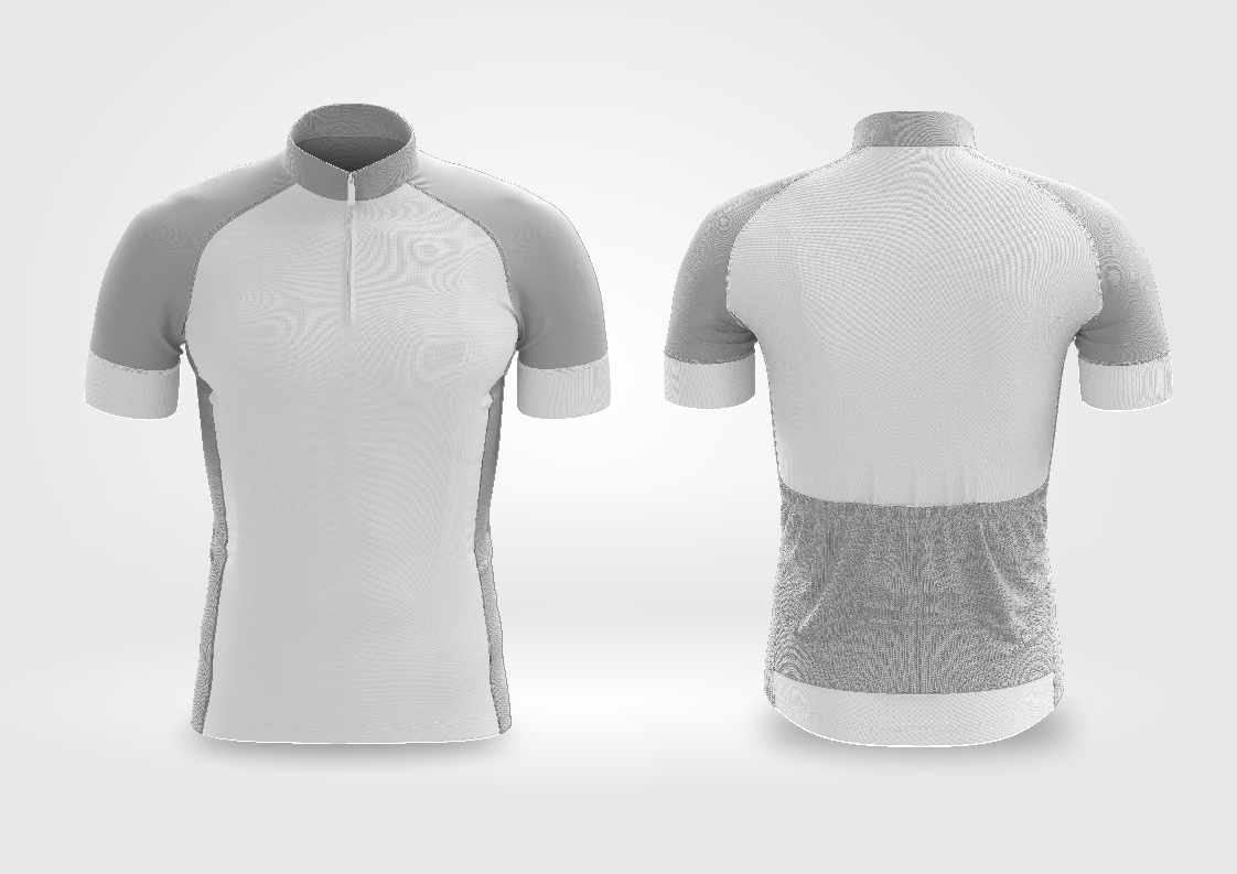 MOCKUP EDITÁVEL FORMATO COREL DRAW (FRENTE E VERSO - Camisa Ciclismo Masculino Ziper Curto)