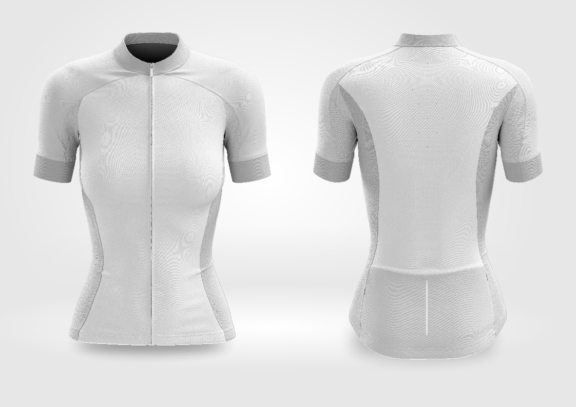 MOCKUP EDITÁVEL FORMATO COREL DRAW (FRENTE E VERSO - Camisa Ciclismo Feminino)