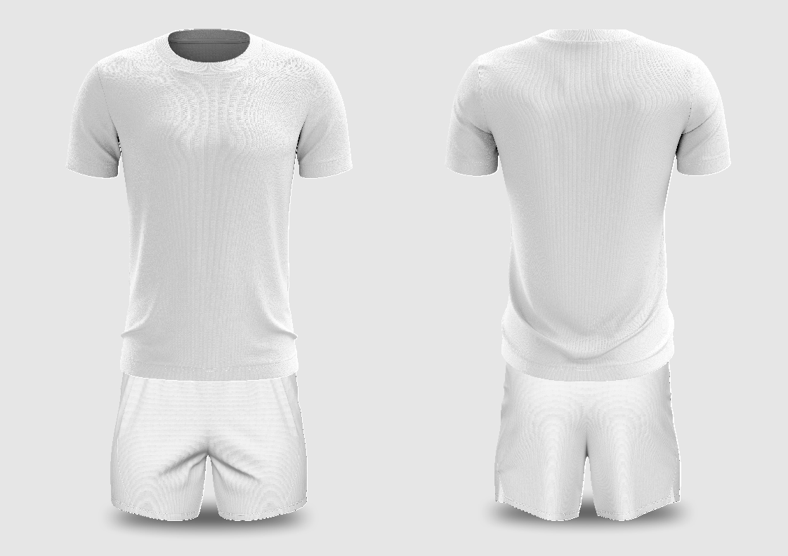 MOCKUP EDITÁVEL FORMATO COREL DRAW (FRENTE E VERSO- Conjunto Masculino Camisa e Calção )