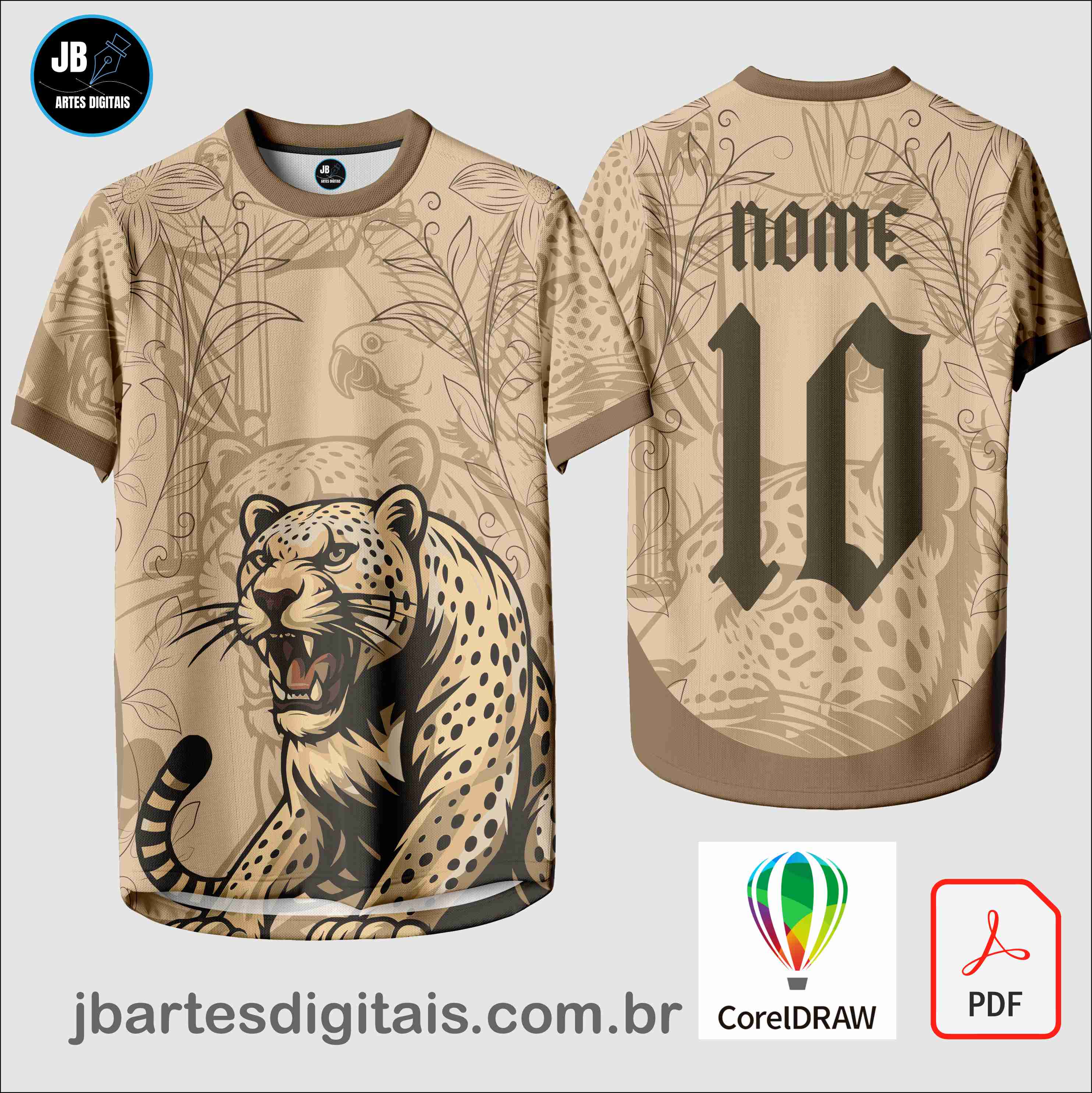 Arte camiseta Interclasse Sublimação Total (INTERCLASSE ONÇA)