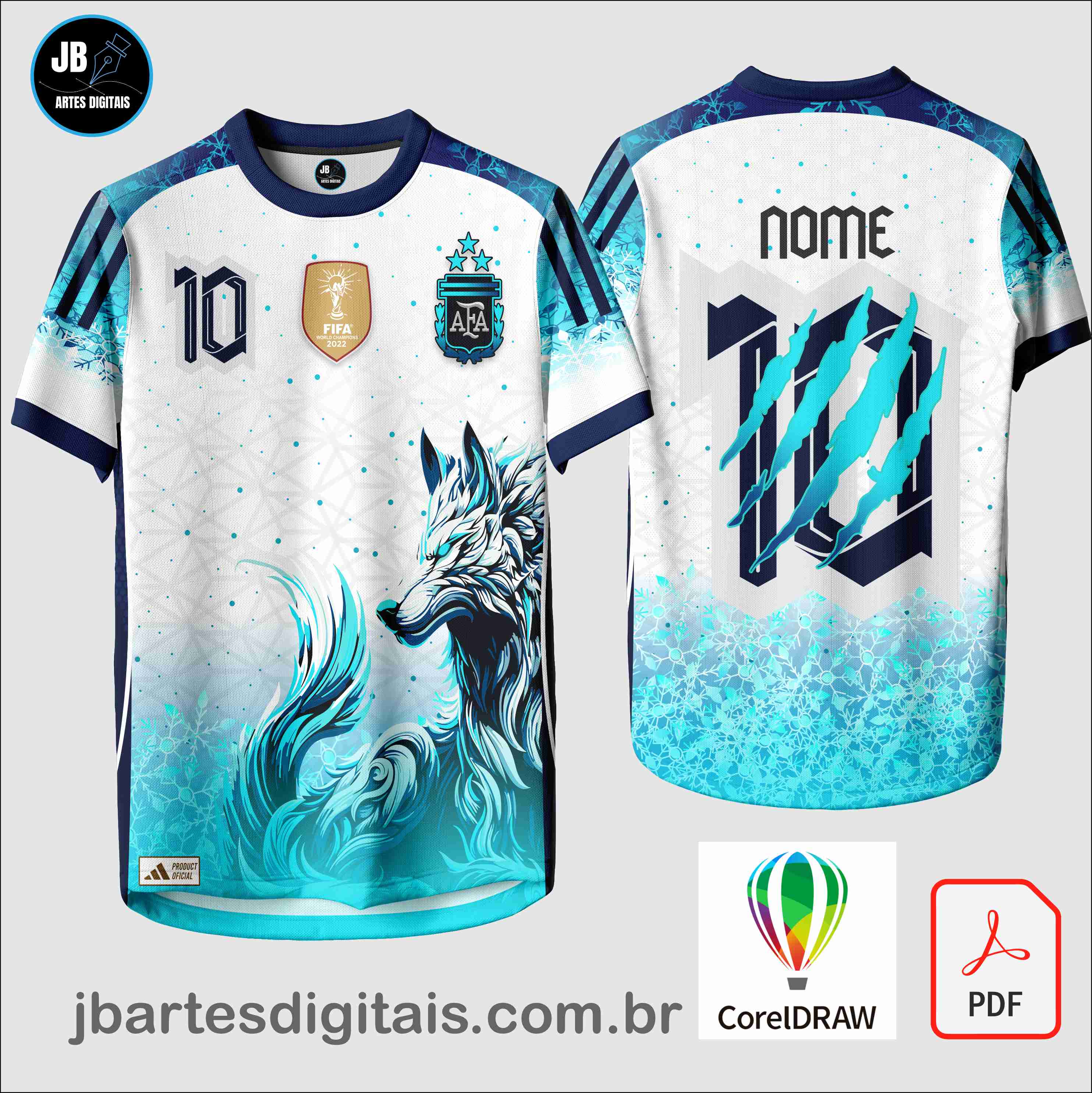 Arte camiseta Interclasse Sublimação Total (Lobo Neve Interclasse)